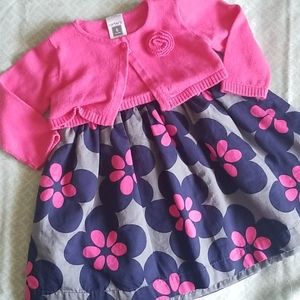 Baby girl dress and cardigan size 6 months